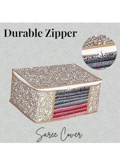 JANNYRO JANNYRO Saree Organizer For Wardrobe Saree Cover With Zip Saree Covers For Storage sadi Packing For Wedding Storage Bag Wardrobe Organizer With Transparent Window Lehenga Suit Dress Accessories  - Image 5