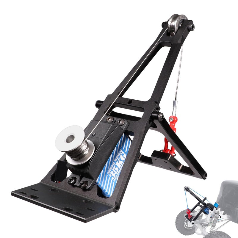 AOLTNRC 110 RC Crawler Tow Truck Build Kit Upgrades Double Stent Rescue Tow Truck Crane Arm Wrecker Kit with Servo for 110 RC Crawler and Trailer SCX10 TRX4 Capra LCG Chassis DIY Build Parts - Image 3