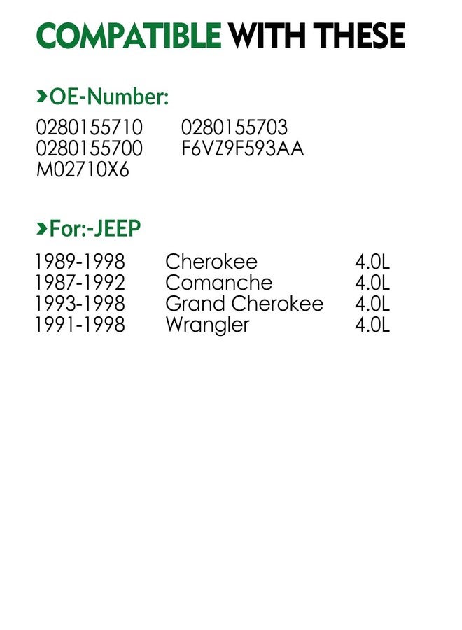 SZKAIDAG Fuel Injectors 0280155710 4 Holes Fits For 1989-1998 For:-JEEP Cherokee 1987-1992 For:-JEEP Comanche 1991-1998 For:-JEEP Wrangler 1993-1998 For:-JEEP Grand Cherokee Replace# 0280155700 (6pcs) - Image 2