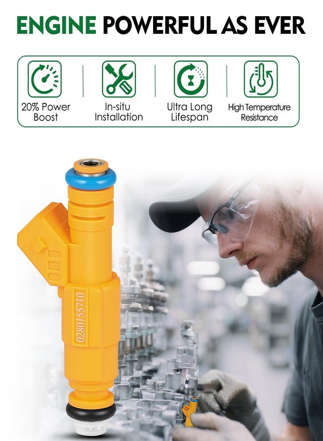 SZKAIDAG Fuel Injectors 0280155710 4 Holes Fits For 1989-1998 For:-JEEP Cherokee 1987-1992 For:-JEEP Comanche 1991-1998 For:-JEEP Wrangler 1993-1998 For:-JEEP Grand Cherokee Replace# 0280155700 (6pcs) - Image 4