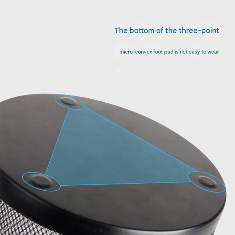 divinezon divinezon Metal Mesh Waste Basket Round Cover Less Trash 235 x 265 x 190 mm Black  - Image 4