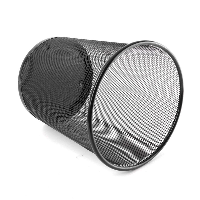 divinezon divinezon Metal Mesh Waste Basket Round Cover Less Trash 235 x 265 x 190 mm Black  - Image 2