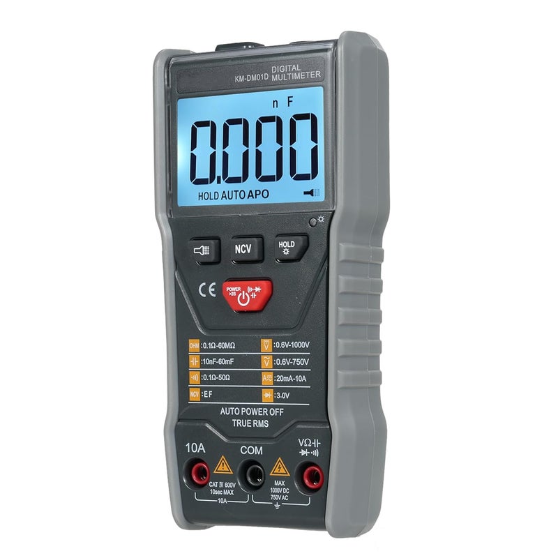 مقياس متعدد رقمي ذكي نطاق تلقائي 6000 عد كشف الجهد NCV شاشة LCD مع إضاءة خلفية - Image 4