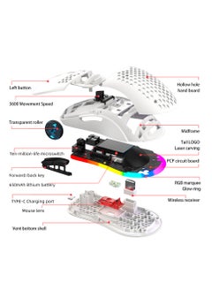 HXSJ New HXSJ T66 three-mode wireless mouse 2.4G/wired/BT5.3 hole mouse 3600dpi charging game mouse  - Image 4