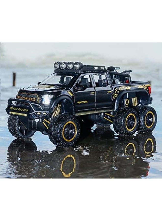ARGT Diecast Toy Pickup Truck for Boys | 6-Wheel Pull Back F150 Model with Lights & Sounds | Metal Toy Car for Kids 3-8 Years - Image 2