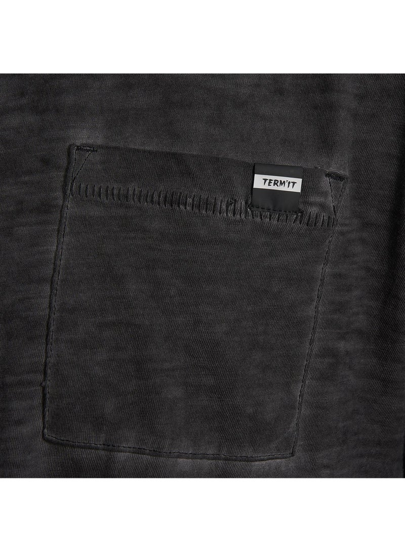 Termit تي شيرت رجالي أسود EU 48، تيرميت، قماش قطن، قص مستقيم، جيب صدر، مريح وأنيق لمغامرات حضرية - Image 5