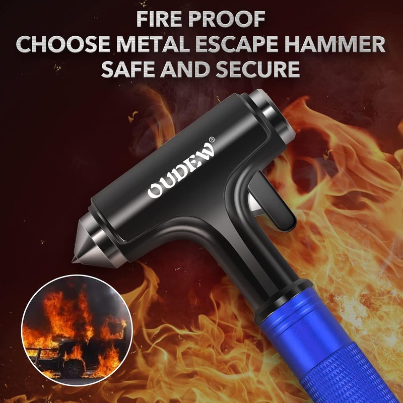 OUDEW Car Safety Hammer with Seat Belt Cutter - Emergency Escape Tool (Blue) - Image 5