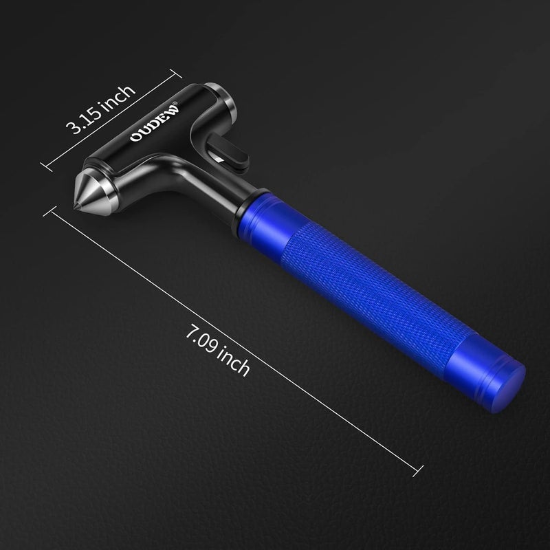 OUDEW Car Safety Hammer with Seat Belt Cutter - Emergency Escape Tool (Blue) - Image 3