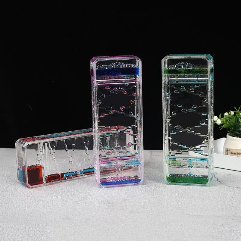Internet Celebrity Decompression Oil Leakage Into Oil Slide Water Drop Hourglass Acrylic Ornaments Crafts Student Gifts Small Gifts - Image 5