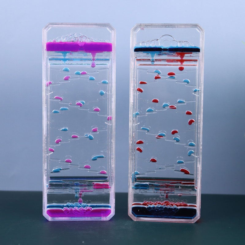 Internet Celebrity Decompression Oil Leakage Into Oil Slide Water Drop Hourglass Acrylic Ornaments Crafts Student Gifts Small Gifts - Image 2