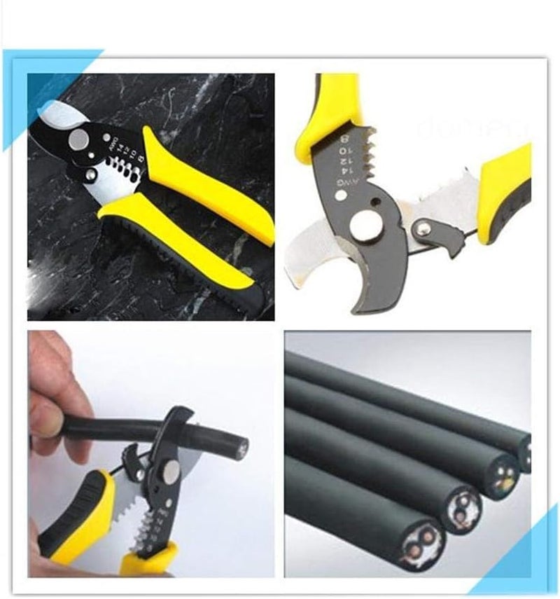 MESHIV CoaxStranded Large Gauge Wire Cutter with Wire Stripper 148 AWG Heavy Duty for Aluminum Copper Wire Stripping Tool And MultiFunction Hand Tool Professional Handle Design Yellow - Image 5