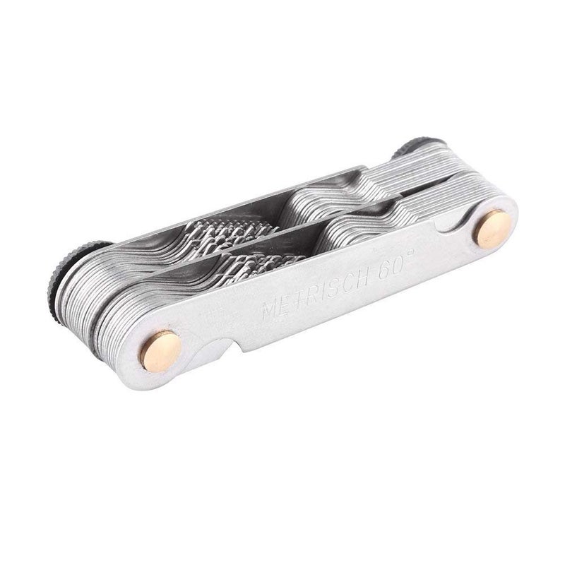 Walfront 52pcs Thread Pitch Gauge Stainless Steel Screw Pitch Measuring Tool Screw Thread Pitch Cutting Gauge Tool Multi Purpose (Metric&British Whitworth(52pcs)) - Image 1