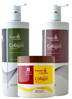 ROSEBERRY Keratin Complex Collagen Hair Shampoo + Collagen Hair Conoitioner + Collagen Hair Mask 