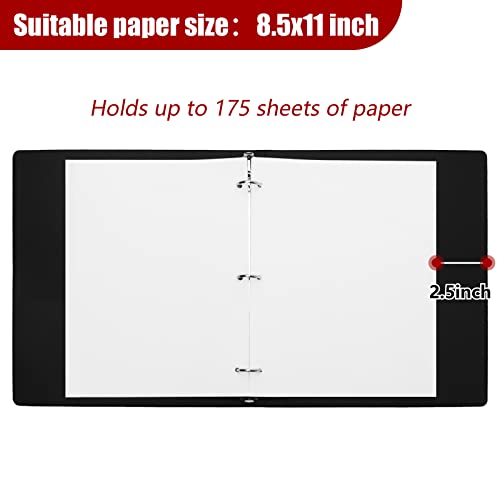 Vienrose 3 Ring Binder 1 Inch Round Rings with Linen Fabric Cover, Fits 8.5 x 11 Inch Paper, Durable Organizer for School, Office, Home, Recipes, Grey - Image 3
