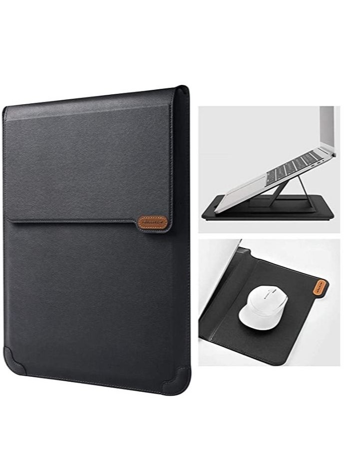 16.1 inch Laptop Sleeve Case Laptop Stand Adjustable, Computer Shock Resistant Bag with Mouse Pad for MacBook Pro 16"/15" 15.6" Dell Lenovo HP Asus Acer Samsung Chromebook Computer