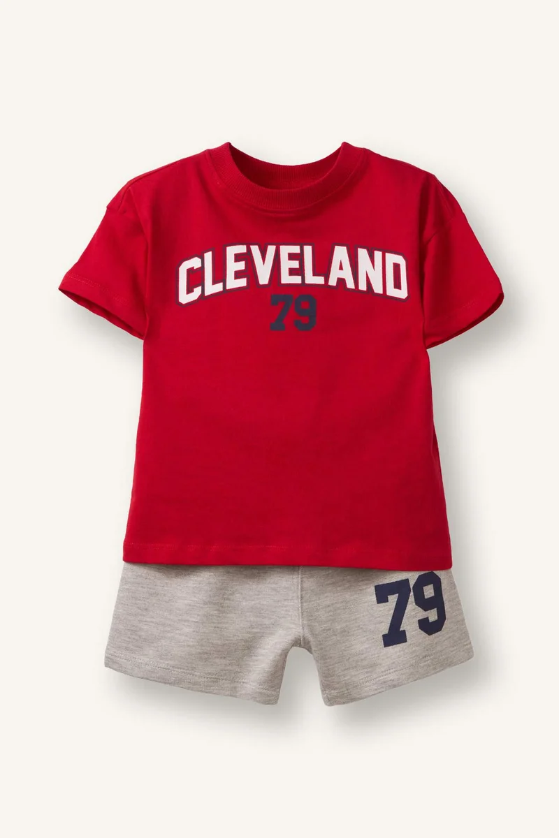 ديفاكتو Baby Boy Printed 2 Piece T-Shirt and Shorts Set
