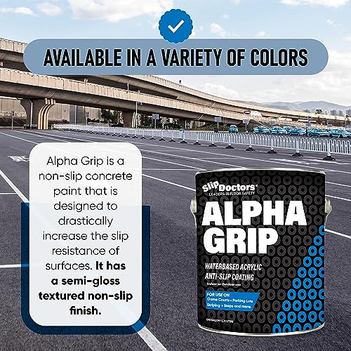 Slip Doctors Alpha Grip Non-Slip Paint for Concrete & Asphalt – Non-Skid Coating Ideal for Striping Parking Lots, Playgrounds & Pavements (White, 1 Gallon) - Image 3