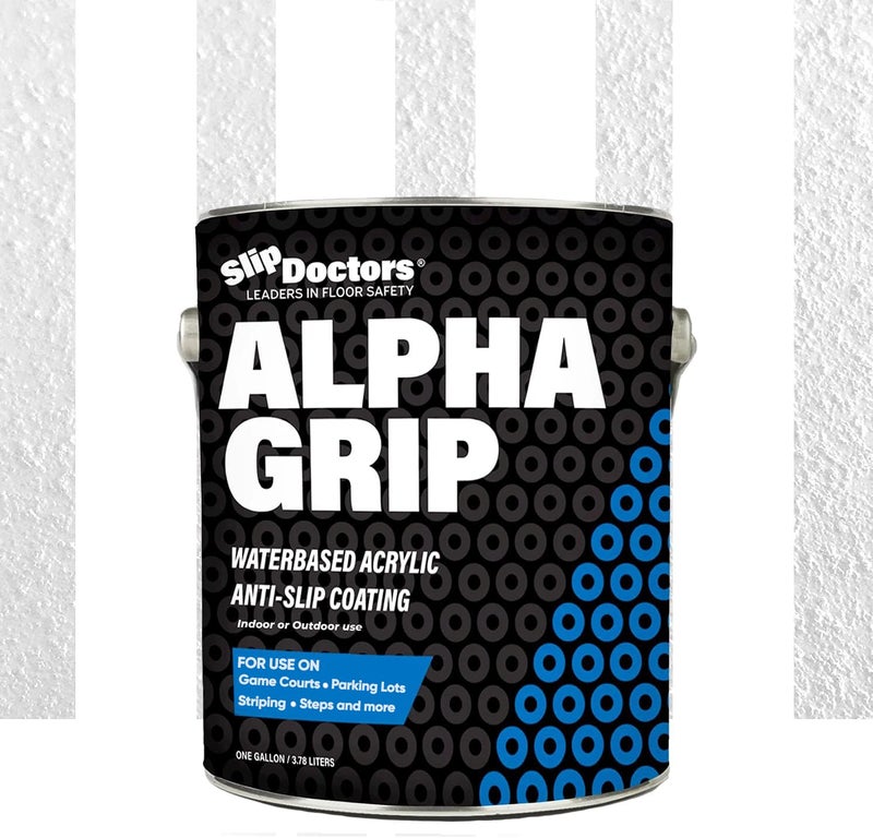 Slip Doctors Alpha Grip Non-Slip Paint for Concrete & Asphalt – Non-Skid Coating Ideal for Striping Parking Lots, Playgrounds & Pavements (White, 1 Gallon) - Image 1