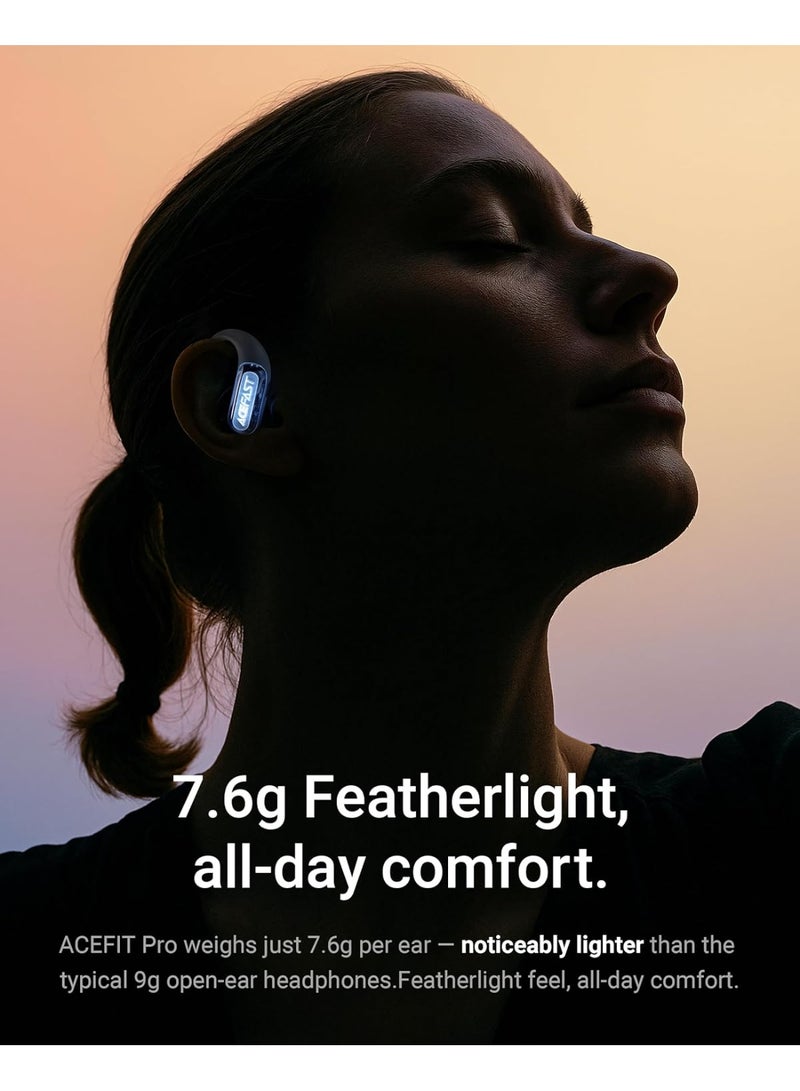 ACEFAST AceFit Pro Open-Ear Earbuds, 30H Playtime, Night Safety Mode for Sports, Powerful Bass, 7.6g Ultra-Comfort, Bluetooth 5.4,  Digital Display, IP54 Sports Earbuds for Running & Workouts - Image 5