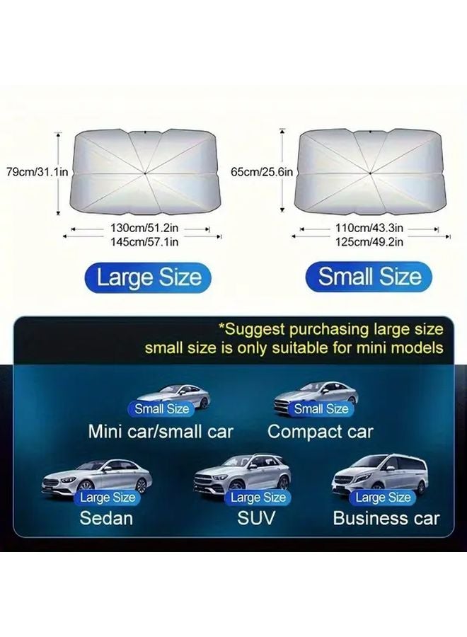 Large Portable Folding Car Sunshade Umbrella Manual Open UV Protection Heat Blocking - Image 4