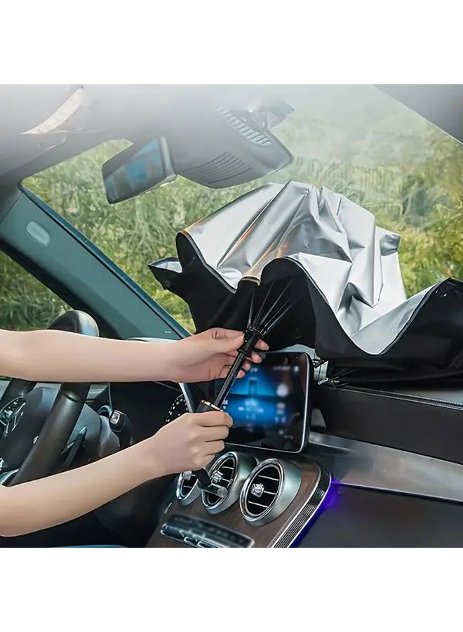 Large Portable Folding Car Sunshade Umbrella Manual Open UV Protection Heat Blocking - Image 5