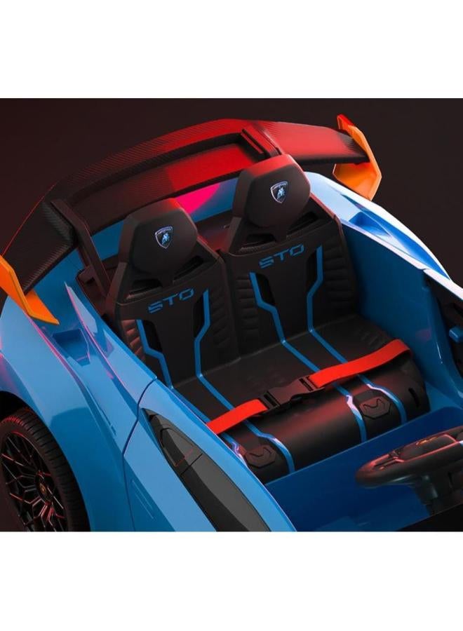 Electric Car with Remote Control, LED Light, USB, Battery Operated Toy Car for Children 2-6 Years Old, 2 Seats, Multi Color (white) - Image 2