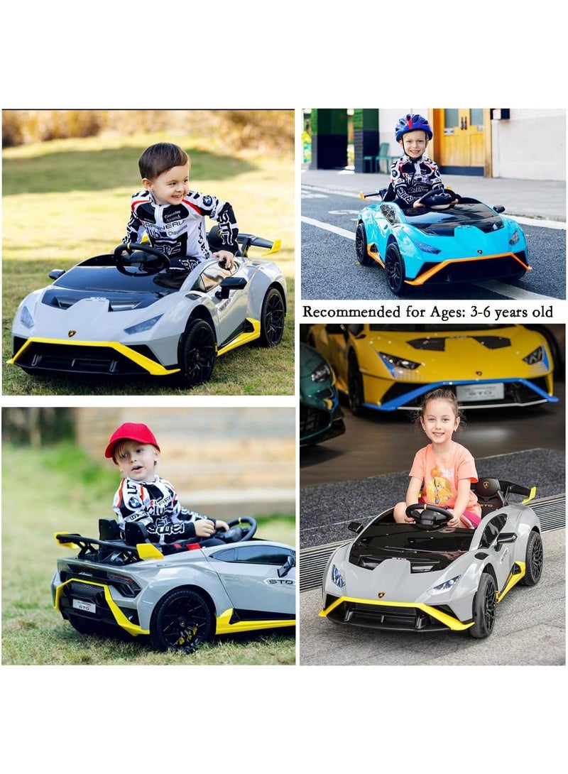 Electric Car with Remote Control, LED Light, USB, Battery Operated Toy Car for Children 2-6 Years Old, 2 Seats, Multi Color (white) - Image 4