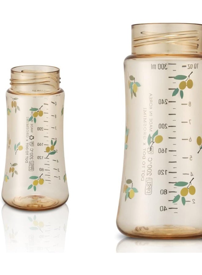 Grosmimi PPSU Baby Bottle, BPA Free (10oz Olive_White) - Image 2