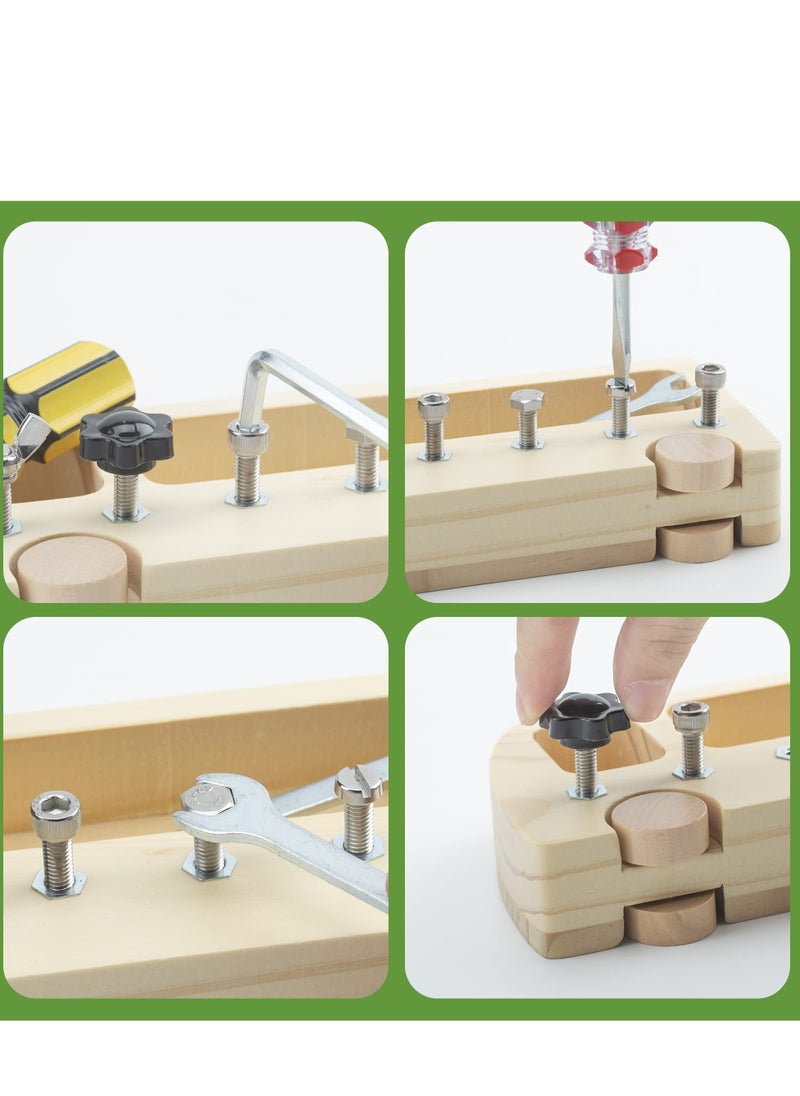 SYOSI Wooden Screwdriver Board  Montessori Toys, Learning Sensory Bin Toys Preschool Toys, Suitable for Toddler Preschool Toddler Busy Board Educational Toys  - Image 3
