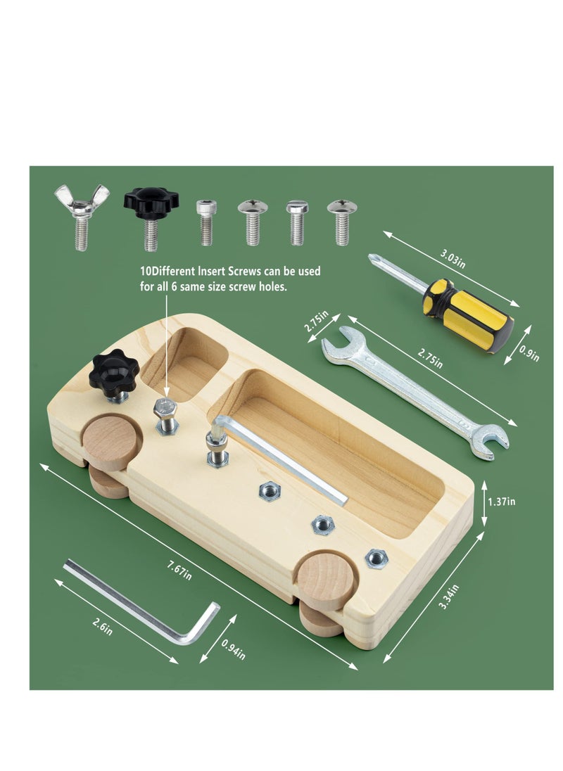 SYOSI Wooden Screwdriver Board  Montessori Toys, Learning Sensory Bin Toys Preschool Toys, Suitable for Toddler Preschool Toddler Busy Board Educational Toys  - Image 4
