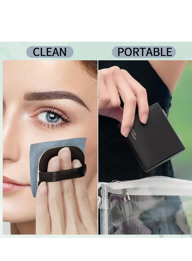 Day Wins Oil Blotting Sheets for Face with Mirror and Puff (200 Sheets), Bamboo Charcoal Oil Absorbing Paper for Oily Skin – Natural Oil Control, Makeup Friendly, Travel Size for Excess Oil Absorption  - Image 5