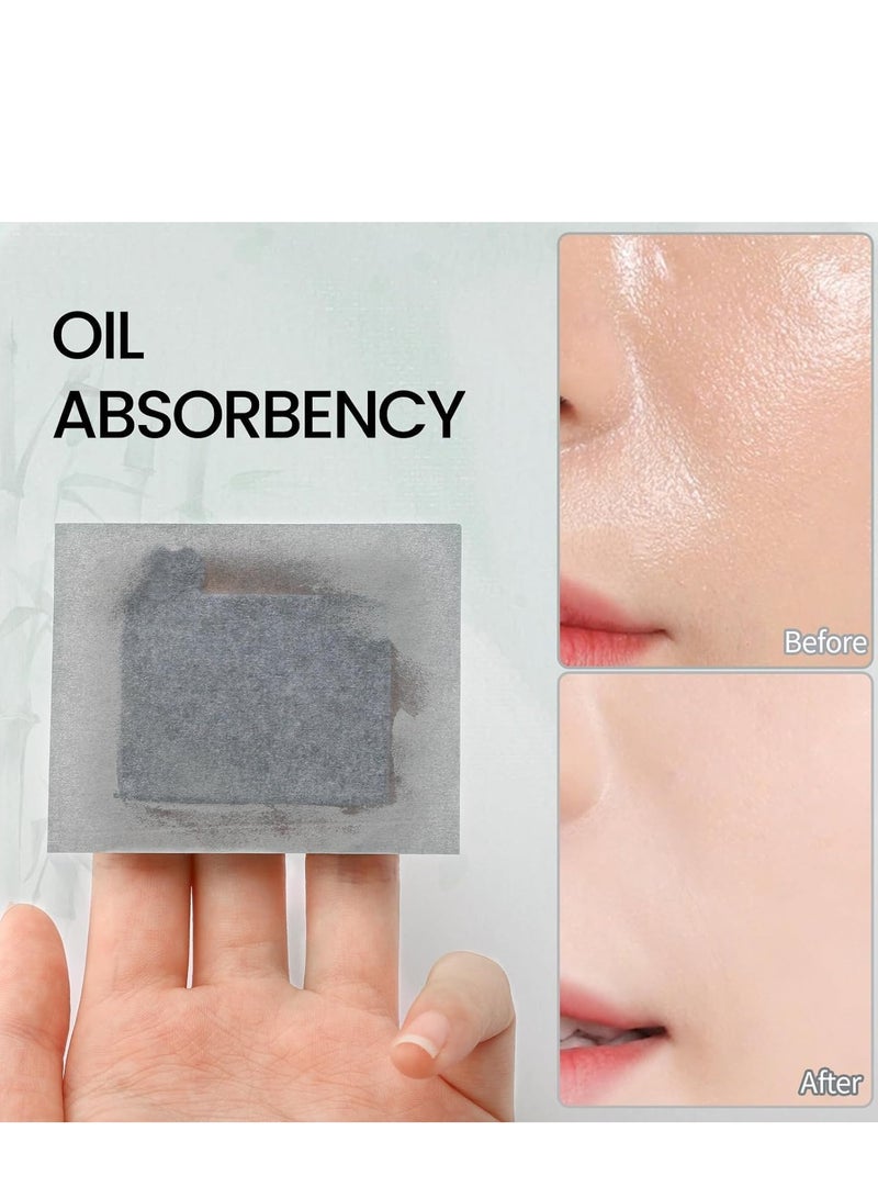 Day Wins Oil Blotting Sheets for Face with Mirror and Puff (200 Sheets), Bamboo Charcoal Oil Absorbing Paper for Oily Skin – Natural Oil Control, Makeup Friendly, Travel Size for Excess Oil Absorption  - Image 3
