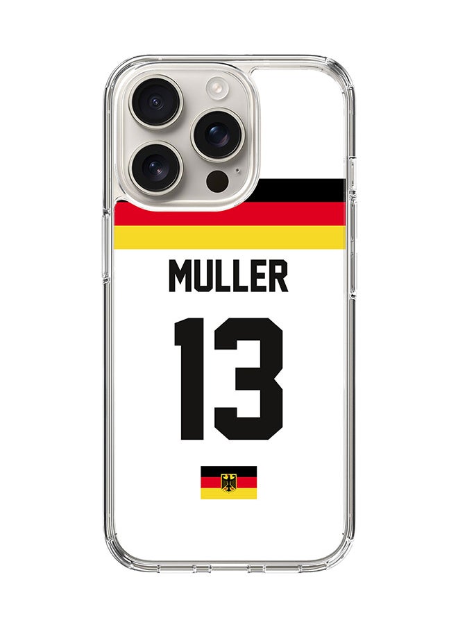 Stylizedd For iPhone 16 Pro Case [Compatible with MagSafe] Slim Magnetic cover Clear Phone Case - Football Team - Germany, Muller  - Image 1