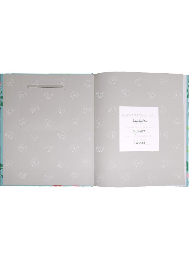 Kate & Milo Kate & Milo Floral Journal, Keepsake Pregnancy Memory Book with Sonogram Photo, First Through Third Trimester Pregnancy Milestone Tracker, Teal Floral  - Image 3