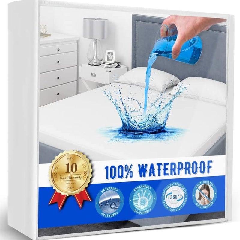 Artivestion Twin Mattress Protector Waterproof Mattress Topper Cover Super Noiseless Soft  Breathable for Kids Bed CoverTerry Twin Mattress Pad for Kids Pets Adults Fitted Bed Sheets Twin 39x75 