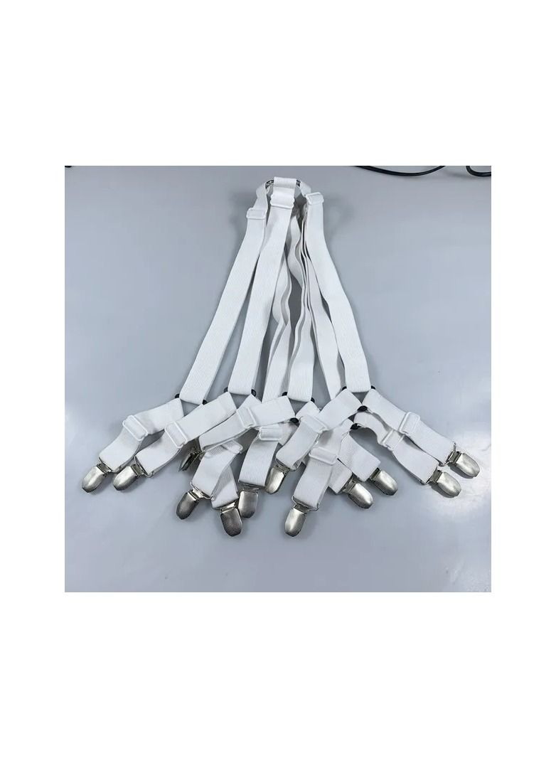1-Piece 6 Adjustable Heads Elastic Fitted Sheet Straps,Crisscross Bed Sheet Fasteners Suspenders,Fit Round and Square Mattresses - Image 3