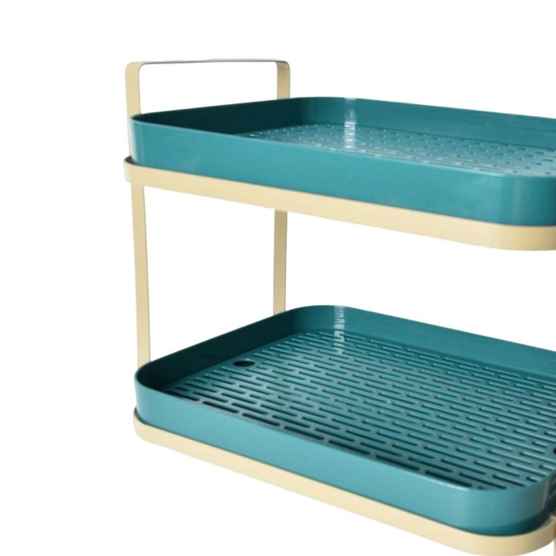 Dhadh DoubleLayer Cup Storage Rack Countertop Tea Set Kitchen Bowl Drain Rack Seasoning Organizer - Image 3