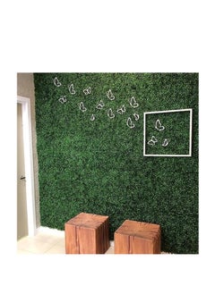 ماركة غير محددة FFD 5 قطع سياج حائط أخضر صناعي مقاس 40 × 60 سم - خلفية من العشب الصناعي الفاخر للحديقة الداخلية والخارجية والفيلا وديكور المنزل  - Image 5