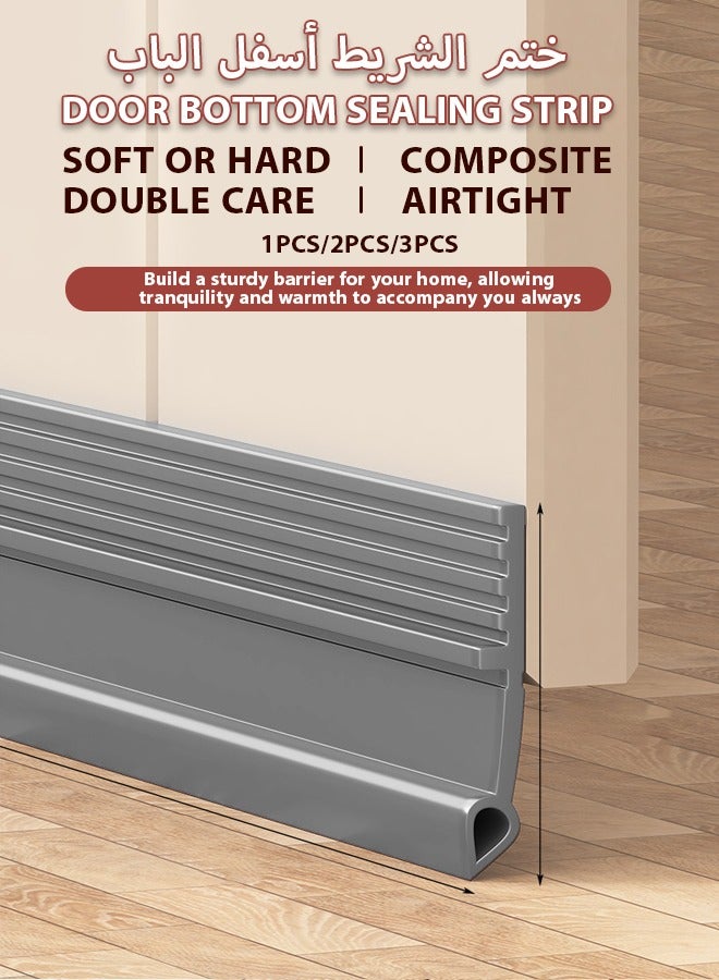 Draft Stoppers,Door Seal,Door Draft Stopper,Door Stopper,door gap windbreak strip, door bottom sealing strip, door frame, glass door, weatherproof door bottom gap strip,Door Sweep for Exterior & Interior Doors,Noise reduction sealing strip ,Bedroom door silent, foot gap barrier strip self-adhesive,100cm  ﻿Length Under Door Rubber - Image 1