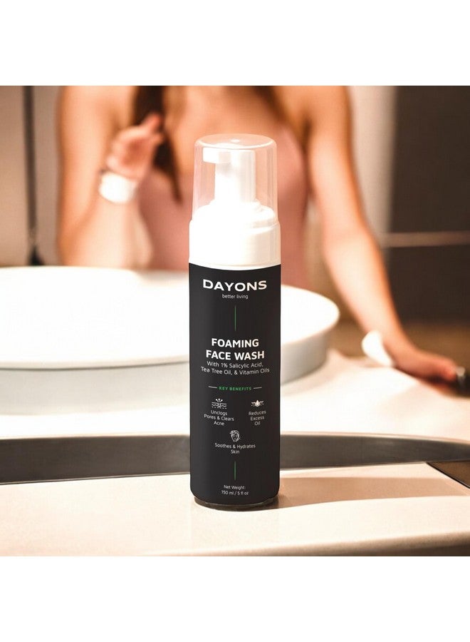 Dayons Foaming Face Wash with 1% Salicylic Acid, Tea Tree Oil and Vitamin Oils, 150ml - Image 3