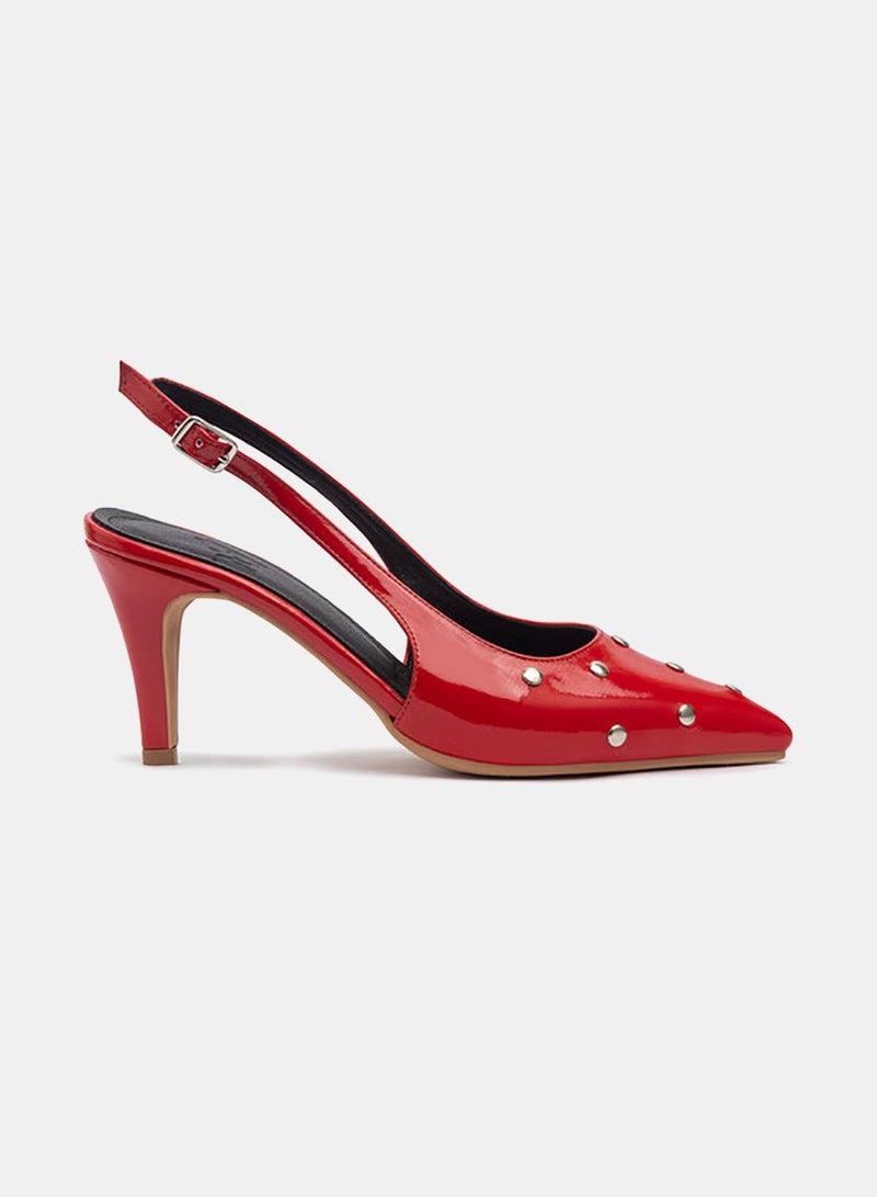TGS Studded Closed Mid Heel Slingbacks - Image 2