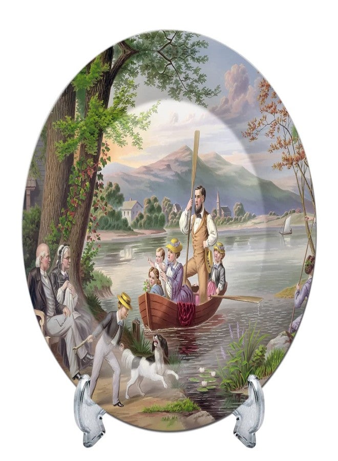 JIKRAA® Rare Handcrafted Ceramic Designer Plate/Platter With Stand, Decorative Plates for Living Room I 8 Inch - Image 1