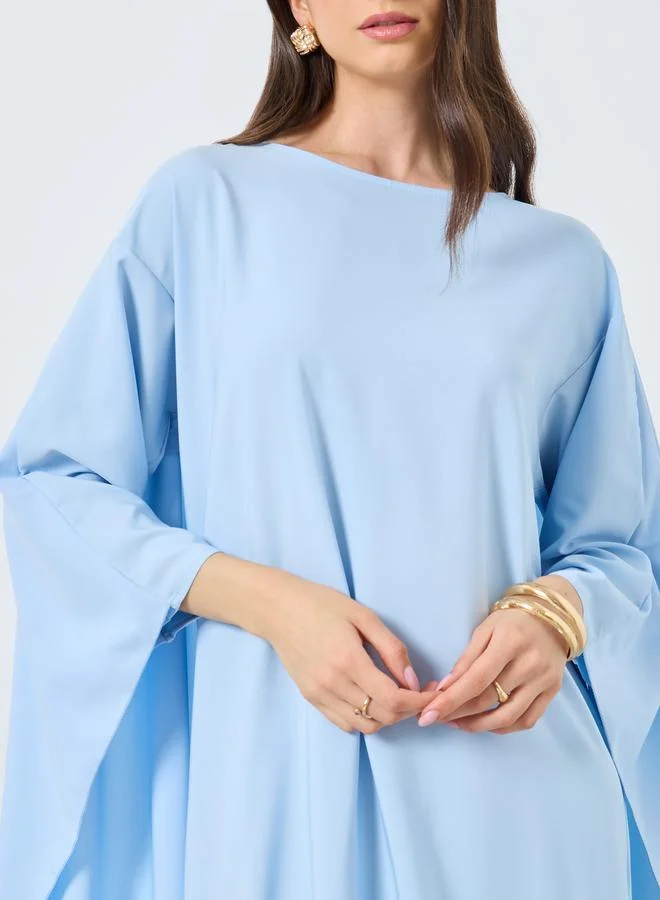 تايك تو Take Two Solid Batwing Sleeve Maxi Kaftan
