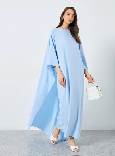 Take Two Solid Batwing Sleeve Maxi Kaftan
