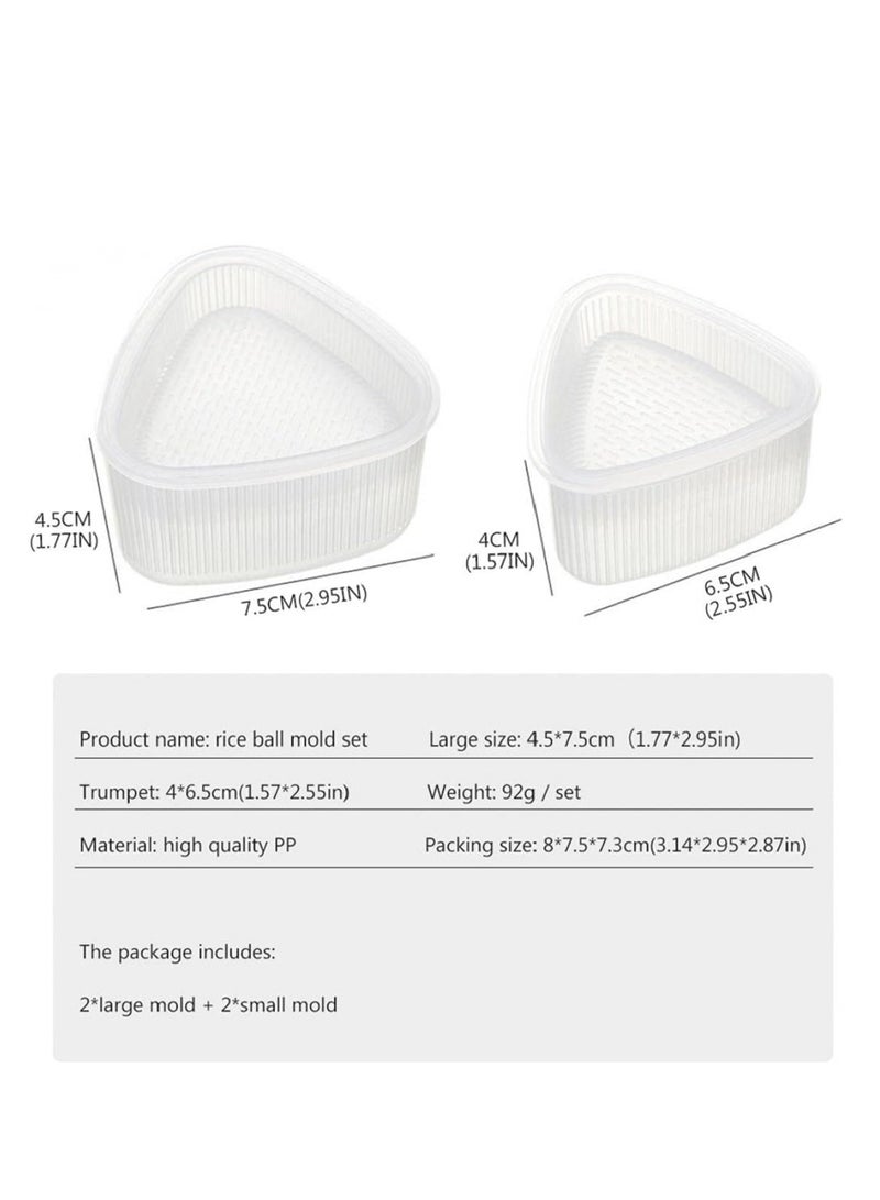 أوزيغالور 2 زوج قالب سوشي أونيغيري شفاف - إكسسوارات صانع كرات الأرز، أداة تزيين مثلثة الشكل لتزيين المطبخ - Image 3