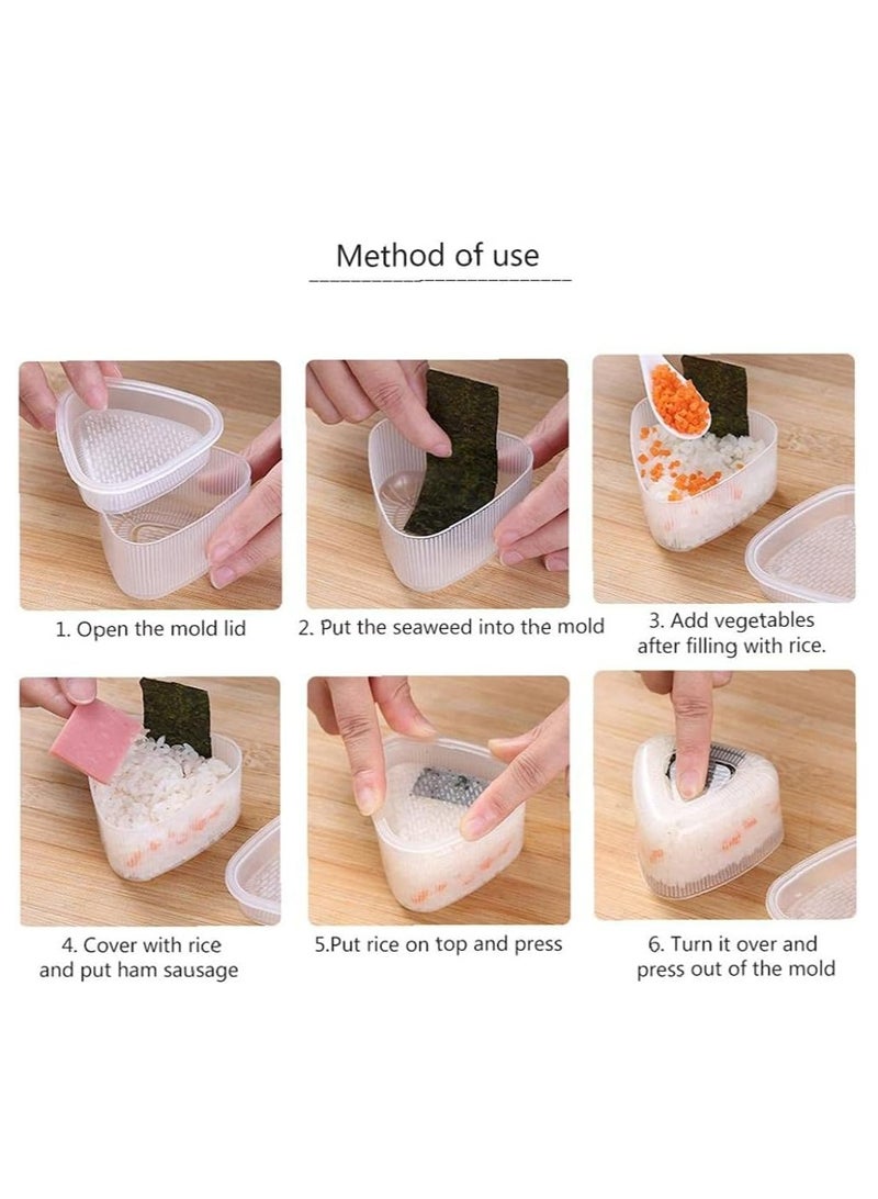 أوزيغالور 2 زوج قالب سوشي أونيغيري شفاف - إكسسوارات صانع كرات الأرز، أداة تزيين مثلثة الشكل لتزيين المطبخ - Image 4