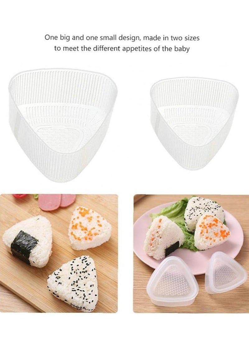 أوزيغالور 2 زوج قالب سوشي أونيغيري شفاف - إكسسوارات صانع كرات الأرز، أداة تزيين مثلثة الشكل لتزيين المطبخ - Image 5