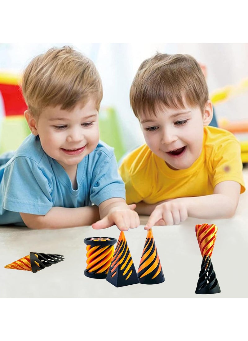 null - 3 Packs Impossible Cone,Spiral Cone Fidget Toy Impossible Pyramid Passthrough Toy,3D Printed Spiral Cone Fidget Toy,Mini Vortex Thread Illusion Desktop Deco Souvenir Gift for Anxiety Relaxing - Image 1