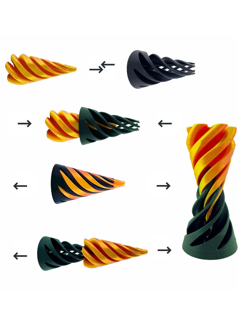 null - 3 Packs Impossible Cone,Spiral Cone Fidget Toy Impossible Pyramid Passthrough Toy,3D Printed Spiral Cone Fidget Toy,Mini Vortex Thread Illusion Desktop Deco Souvenir Gift for Anxiety Relaxing - Image 1