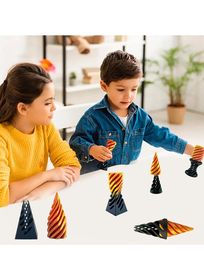 null - 3 Packs Impossible Cone,Spiral Cone Fidget Toy Impossible Pyramid Passthrough Toy,3D Printed Spiral Cone Fidget Toy,Mini Vortex Thread Illusion Desktop Deco Souvenir Gift for Anxiety Relaxing - Image 1